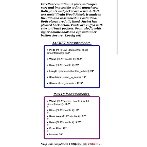 Pendleton Womens Sz 6 Gray 100% Virgin Wool Jacket Blazer Pant Suit 2pc Set USA - Picture 2 of 12